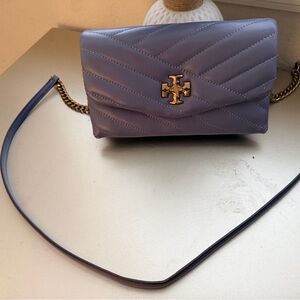 Tory Burch Kira Small Quilted Crossbody/Shoulder Bag in Lavender color